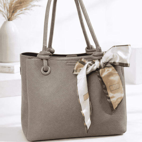 Elegant taupe tote bag