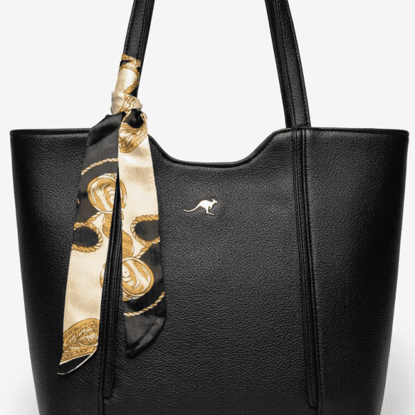 Black Leather Kangaroo  Bag