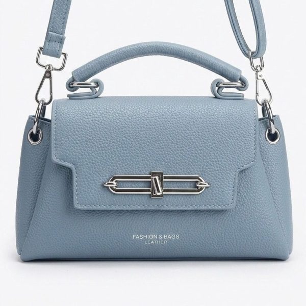 Blue top handle bag